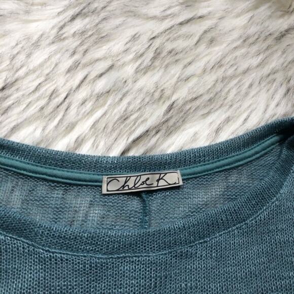Chloe K colorblock blue xs knit sweater - Picture 5 of 9